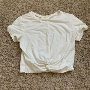 White tie front cropped tee